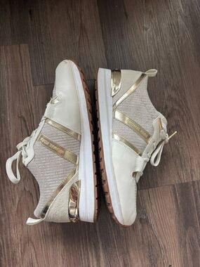 Michael Kors Cream & Gold Platform Runner Sneakers